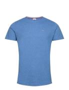 Tjm Slim Jaspe C Neck Tops T-Kortærmet Skjorte Blue Tommy Jeans