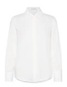 Fluid Long-Sleeved Shirt Tops Shirts Long-sleeved White Mango