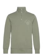 Graphic Half Zip Tops Sweatshirts & Hoodies Sweatshirts Green GANT