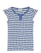 2X2 Cotton Stripe Cinne Tee Tops T-Kortærmet Skjorte Blue Mads Nørgaar...