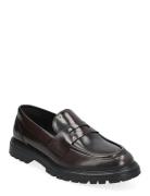 Biagil Penny Loafer Brushed Polido Loafers Flade Sko Brown Bianco