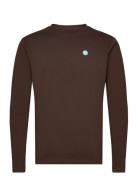 Badge Long Sleeve - Gots/Vegan Tops T-Langærmet Skjorte Brown Knowledg...