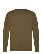 Viggo Badge Long Sleeve - Regenerat Tops T-Langærmet Skjorte Khaki Gre...