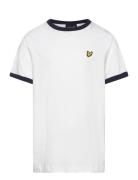 Ringer T-Shirt Tops T-Kortærmet Skjorte White Lyle & Scott