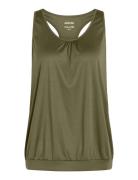 Women Sports Top Sport T-shirts & Tops Sleeveless Khaki Green ZEBDIA