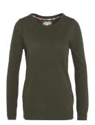 Barbour Pendle Crew Knit Tops Knitwear Jumpers Khaki Green Barbour