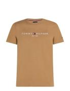 Tommy Logo Tee Tops T-Kortærmet Skjorte Beige Tommy Hilfiger