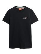 Vintage Logo Emb Tee Tops T-Kortærmet Skjorte Black Superdry