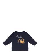 Nmmloder Nreg Ls Top Box Tops T-shirts Long-sleeved T-Skjorte Navy Nam...