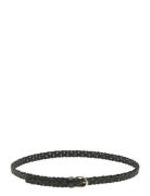 Pcavery Leather Braided Slim Belt Noos Bælte Black Pieces