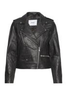 Nuzandras Leather Jacket Læderjakke Skindjakke Black Nümph