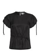 Tulup Tops Blouses Short-sleeved Black Munthe