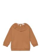 Babydoll Neck Sweatshirt Tops Sweatshirts & Hoodies Sweatshirts Brown ...