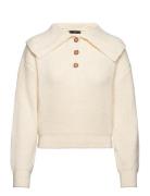 Butt D Collar Knit Sweater Tops Knitwear Jumpers Cream Mango