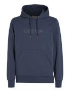 Raised Line Logo Hoodie Tops Sweatshirts & Hoodies Hoodies Navy Calvin...