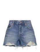 Broken Denim Shorts Bottoms Shorts Denim Shorts Blue Mango