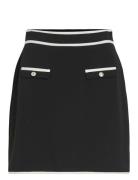 Visola Hw Short Contrast Skirt/Ka Kort Nederdel Black Vila