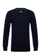 Barbour Essential Lambswool Tops Knitwear V-necks Navy Barbour