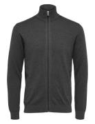 Slhberg Full Zip Cardigan Noos Tops Knitwear Full Zip Jumpers Grey Sel...