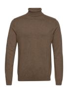 Slhberg Roll Neck B Tops Knitwear Turtlenecks Brown Selected Homme