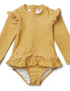 Sille Swim Jumpsuit Swimwear Uv Clothing Uv Suits Yellow Liewood