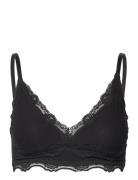 Silk Bra W/Lace Lingerie Bras & Tops Soft Bras Non Wired Bras Black Ro...