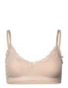 Silk Bra Top Lingerie Bras & Tops Soft Bras Non Wired Bras Beige Rosem...