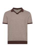 Dalius Jacquard Poloshirt S-S Designers Knitwear Short Sleeve Knitted ...