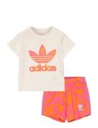 Short Tee Set Sport Sets With Short-sleeved T-shirt Beige Adidas Origi...