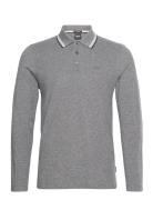 Pittman 183 Tops Knitwear Long Sleeve Knitted Polos Grey BOSS