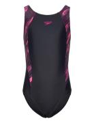 Girls Hyperboom Splice Muscleback Sport Swimsuits Navy Speedo