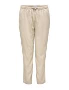 Carcaro Mw Linen Bl Pull-Up Pant Tlr Bottoms Trousers Linen Trousers B...