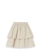 Seersucker Skirt Dresses & Skirts Skirts Midi Skirts Beige Garbo&Frien...