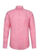 Bs Perth Casual Slim Fit Shirt Tops Shirts Linen Shirts Pink Bruun & S...