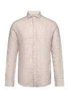 Bs Burnie Casual Slim Fit Shirt Tops Shirts Linen Shirts Beige Bruun &...