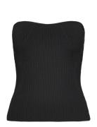 Enya Knitted Bustier Top Designers Knitwear Jumpers Black Malina