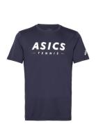 Men Court Tennis Graphic Tee Tops T-Kortærmet Skjorte Navy Asics