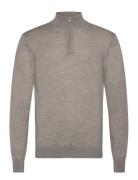 Greyson Half-Zip Merino Knit Tops Knitwear Half Zip Jumpers Grey Les D...