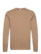 Reg Shield Ls T-Shirt Tops T-Langærmet Skjorte Beige GANT