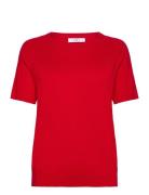 Cc Heart Ella Soft Knit Tee Tops T-shirts & Tops Short-sleeved Red Cos...