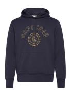 Graphic Hoodie Tops Sweatshirts & Hoodies Hoodies Navy GANT