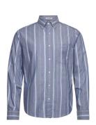 Reg Archive Oxford Stripe Shirt Tops Shirts Casual Blue GANT