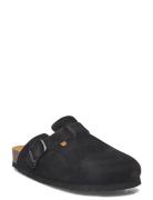 Sl Fae New Suede Black Flade Sandaler Black Scholl