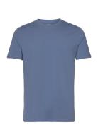 Mens Stretch Crew Neck Tee S/S Tops T-Kortærmet Skjorte Blue Lindbergh