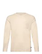 Basic Longsleeve Tops T-Langærmet Skjorte Cream Tom Tailor