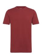 Mens Stretch Crew Neck Tee S/S Tops T-Kortærmet Skjorte Red Lindbergh