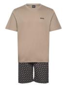 Relax Short Set Pyjamas Nattøj Beige BOSS