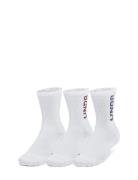 Ua 3-Maker 3Pk Mid-Crew Sport Socks Regular Socks White Under Armour