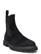 Tatum Suede Chelsea Boot Støvlet Chelsea Boot Black Les Deux