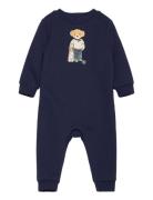 Polo Bear Fleece Coverall Langærmet Body Navy Ralph Lauren Baby